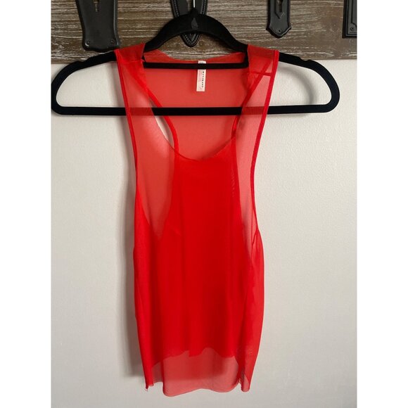 Free People Movement Sheer Tangerine Racerback Tank Top Womens L - Picture 5 of 9